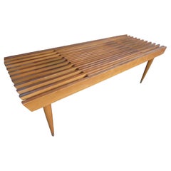 Midcentury Vintage Extending Slat Bench