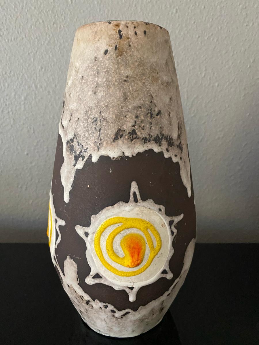 Mid-Century Modern Mid-Century Vintage Fat Lava Vase by Scheurich Keramik For Sale