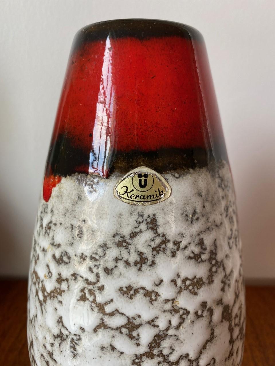 German Midcentury Vintage Fat Lava Vase by Scheurich Keramik