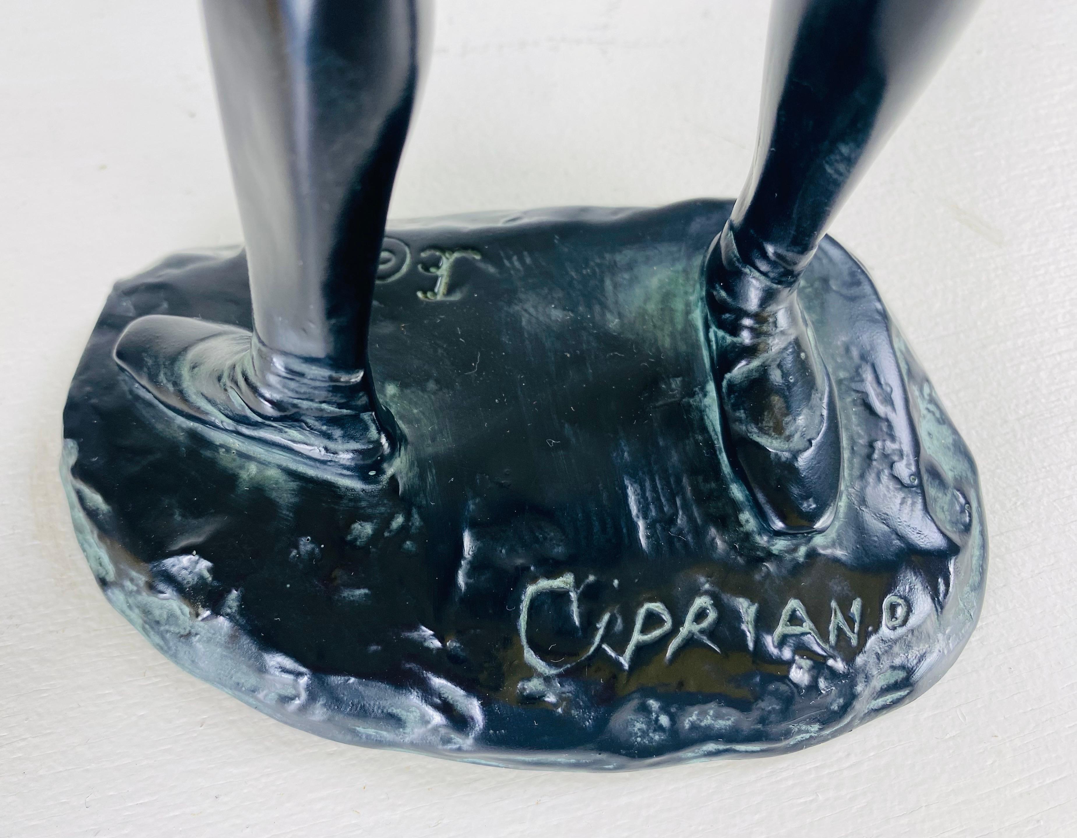 Skulptur einer Ballerina aus der Mitte des Jahrhunderts (Gips) im Angebot