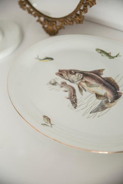 Mid Century Vintage Fishes Decorative Porcelain Plate, Bavaria, Germany, 1970s