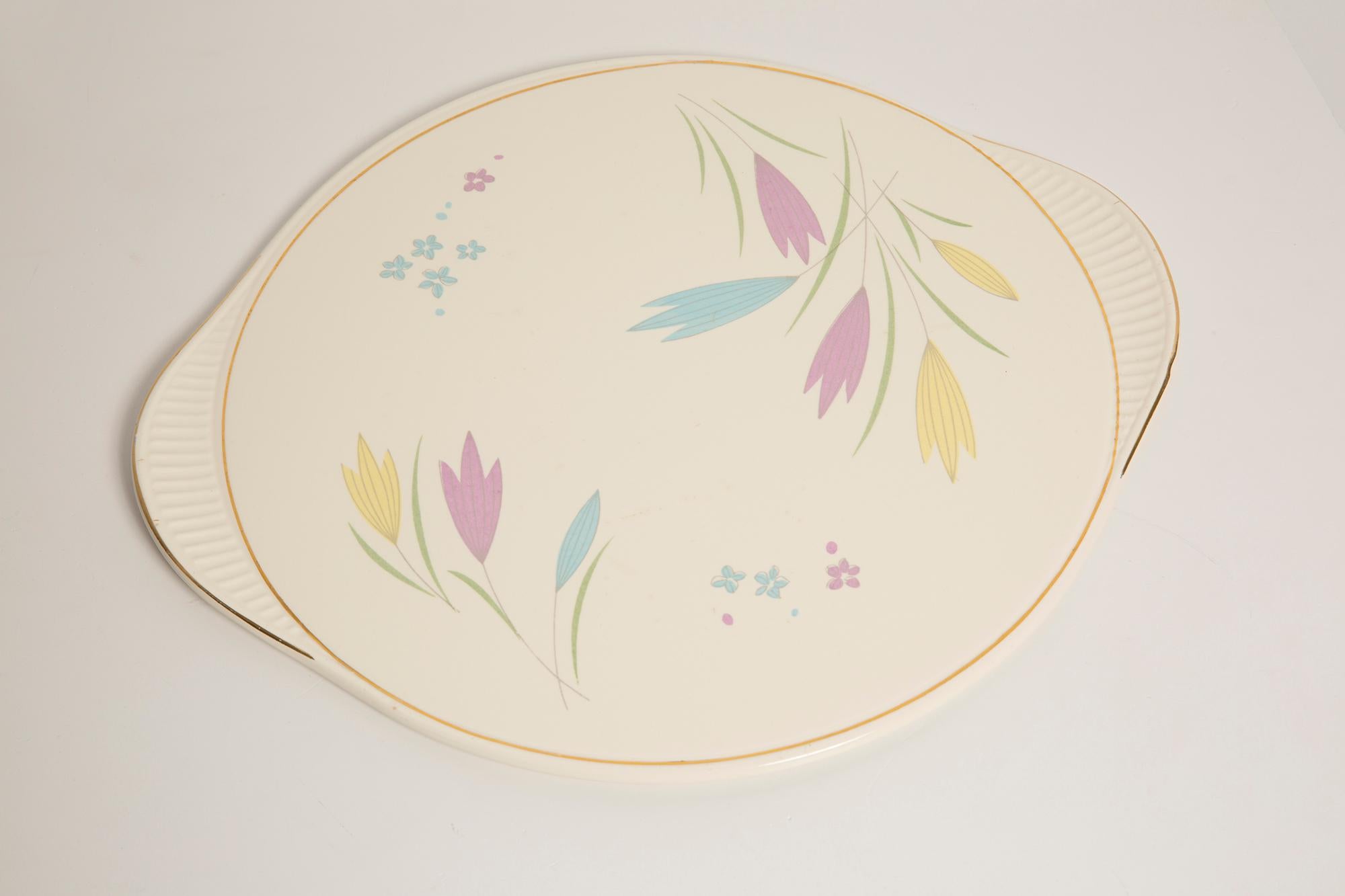 20th Century Mid Century Vintage Flowers Decorative Porcelain Plate, Germany, 1970s For Sale