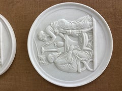 Mid century vintage framed royal Copenhagen bisque medallions/Taglio’s