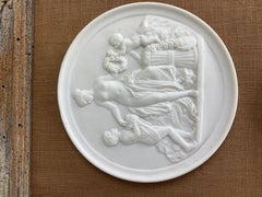 Médaillons en biscuit encadrés Royal Copenhagen du milieu du siècle dernier/Taglio's