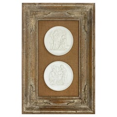 Mid century vintage framed royal Copenhagen bisque medallions/Taglio’s