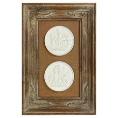 Mid century vintage framed royal Copenhagen bisque medallions/Taglio’s