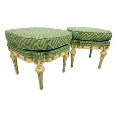 Mid century Vintage French empire style ottomans /a pair