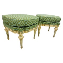 Mid century vintage French empire style Ottomans/a pair