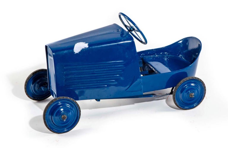 Mid-Century Vintage French Metal Pedal Car in Blue Azure, circa 1950s For  Sale at 1stDibs
