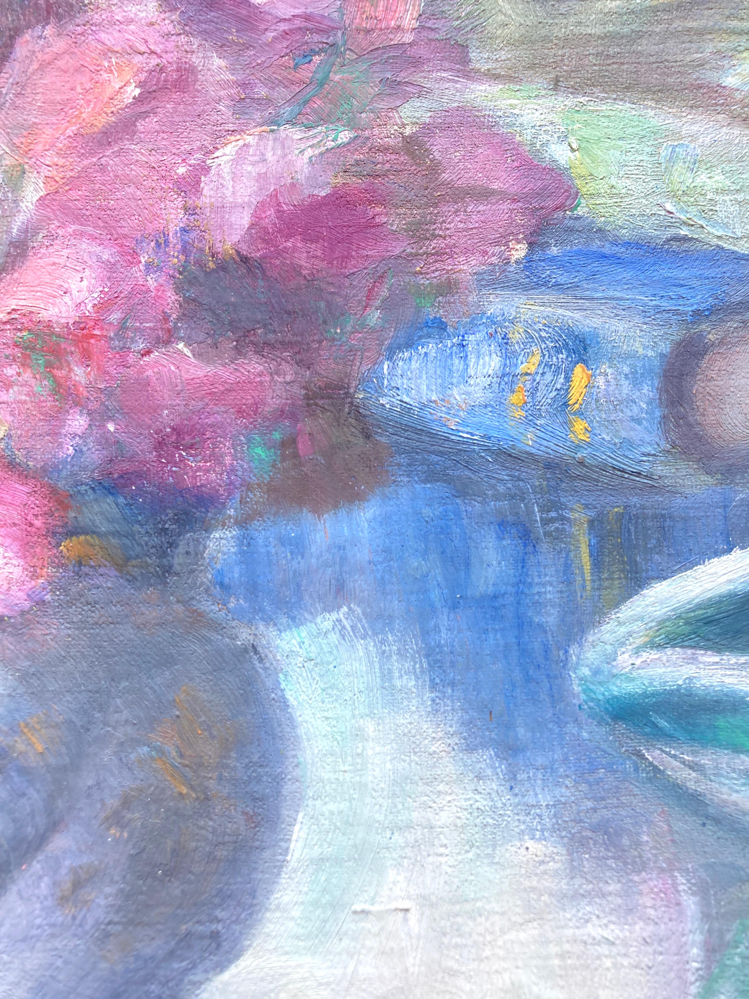 Moderno Pittura ad olio originale francese Still-Life della metà del secolo scorso in vendita