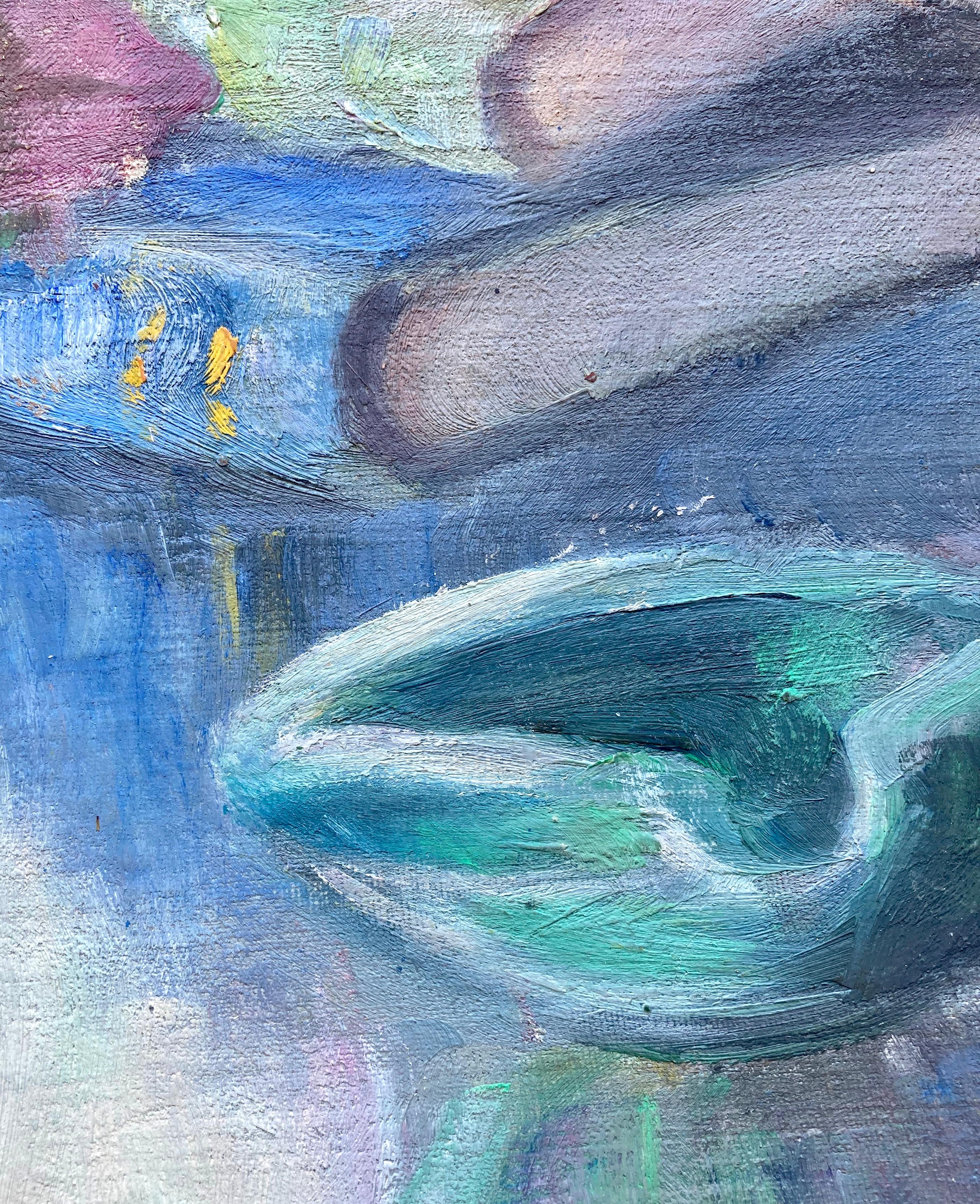 Pittura ad olio originale francese Still-Life della metà del secolo scorso in vendita 1