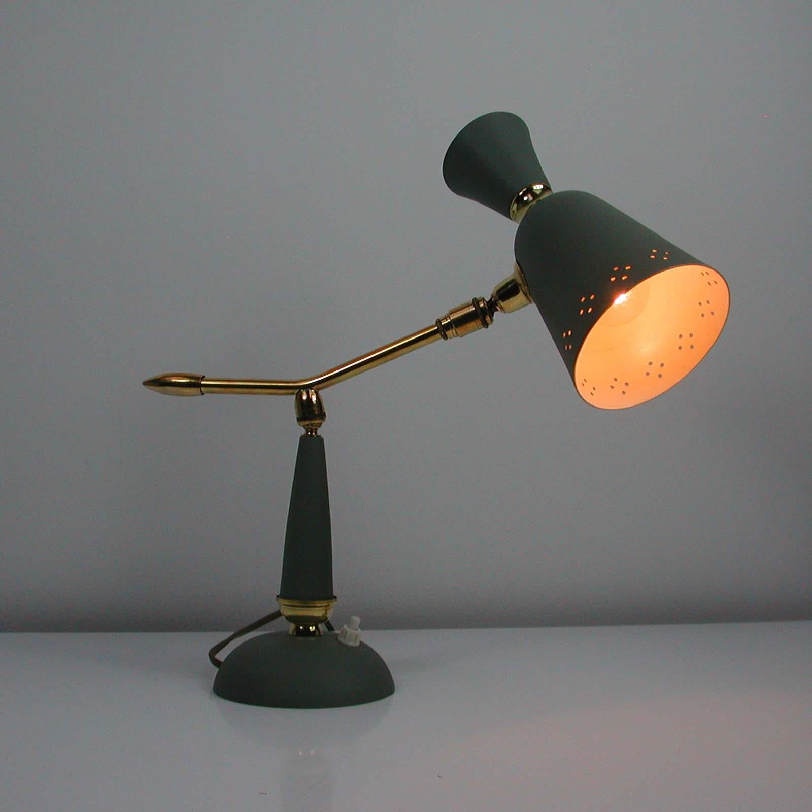 Lampe de bureau française vintage du milieu du siècle dernier, années 1950 en vente 2