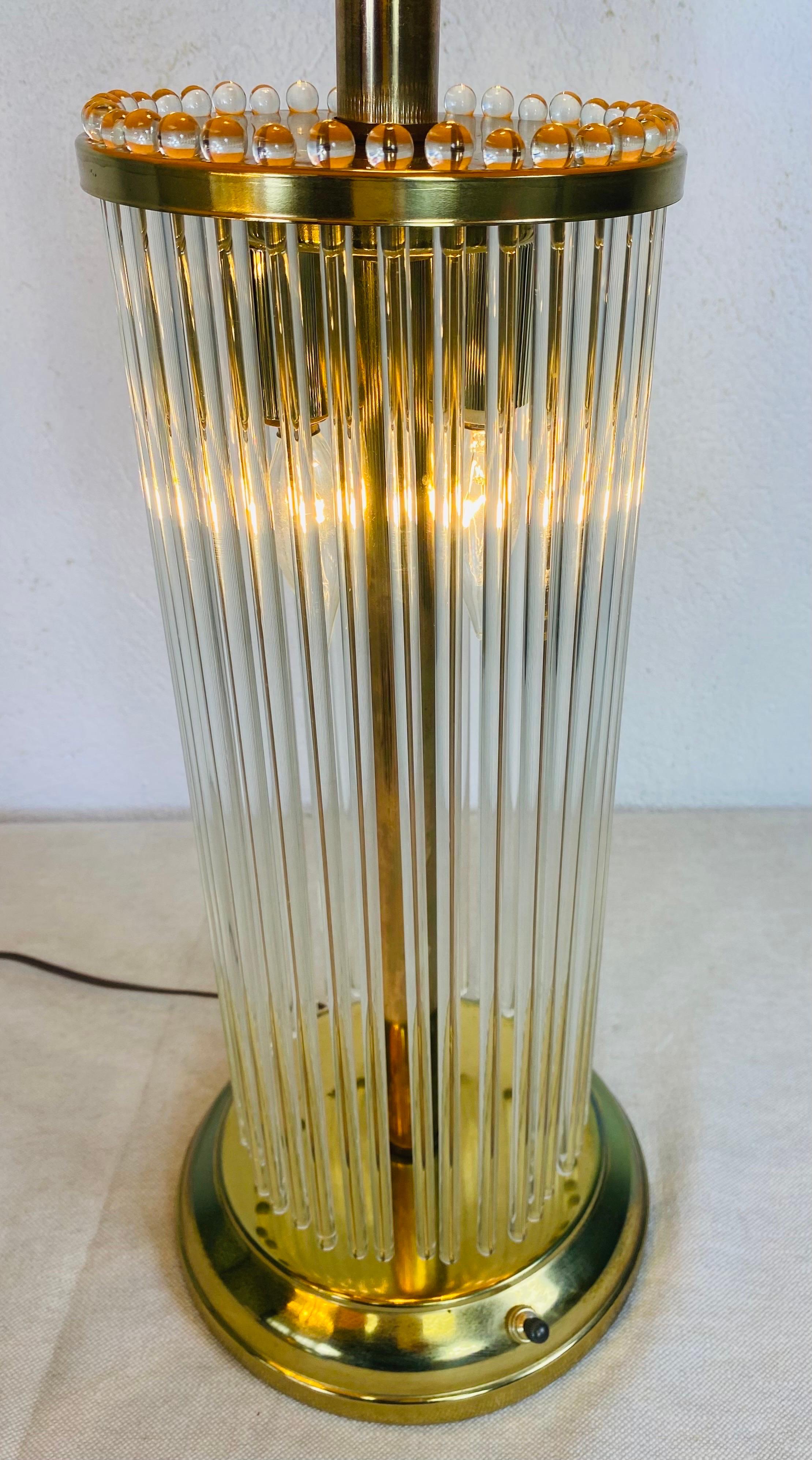 Midcentury Vintage Gaetano Sciolari for Lightolier Glass Rod Lamps/a Pair For Sale 1