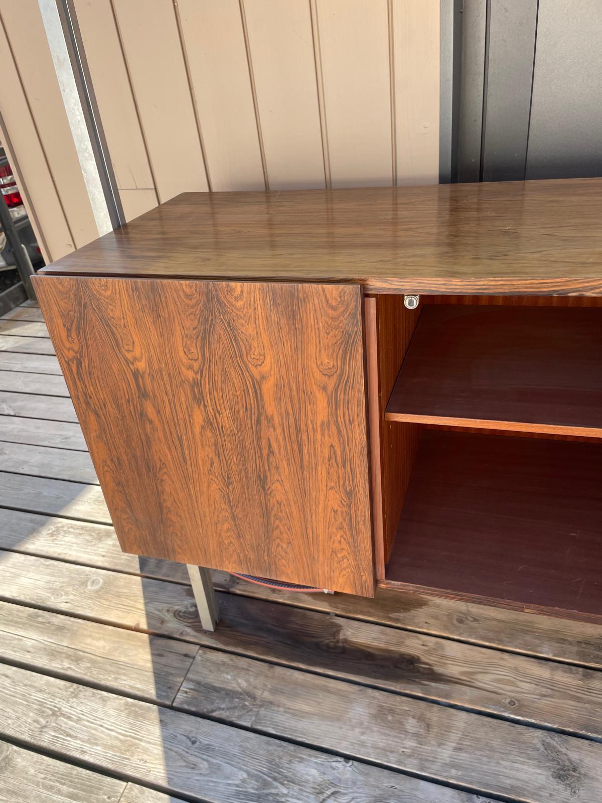 Mid-century Vintage Georges Nelson Style Teak and Chromed Metal Shelf For Sale 7