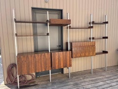 Mitte des Jahrhunderts Vintage Georges Nelson Stil Teak und verchromtem Metall Regal