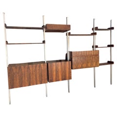 Mid-century Vintage Georges Nelson Style Teak and Chromed Metal Shelf