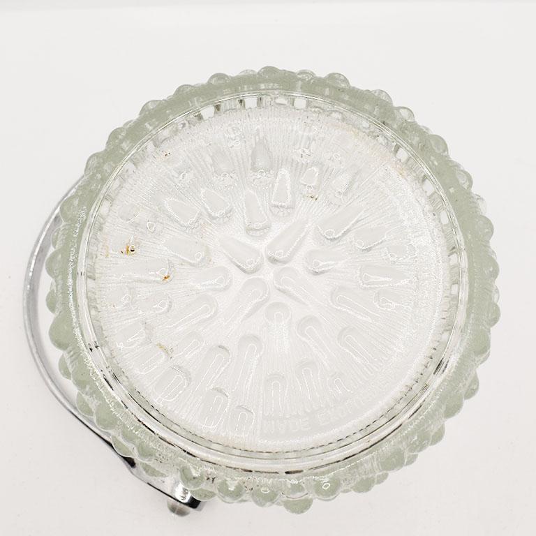 Eiskübel aus Glas mit Silbergriff aus der Mitte des Jahrhunderts (amerikanisch) im Angebot