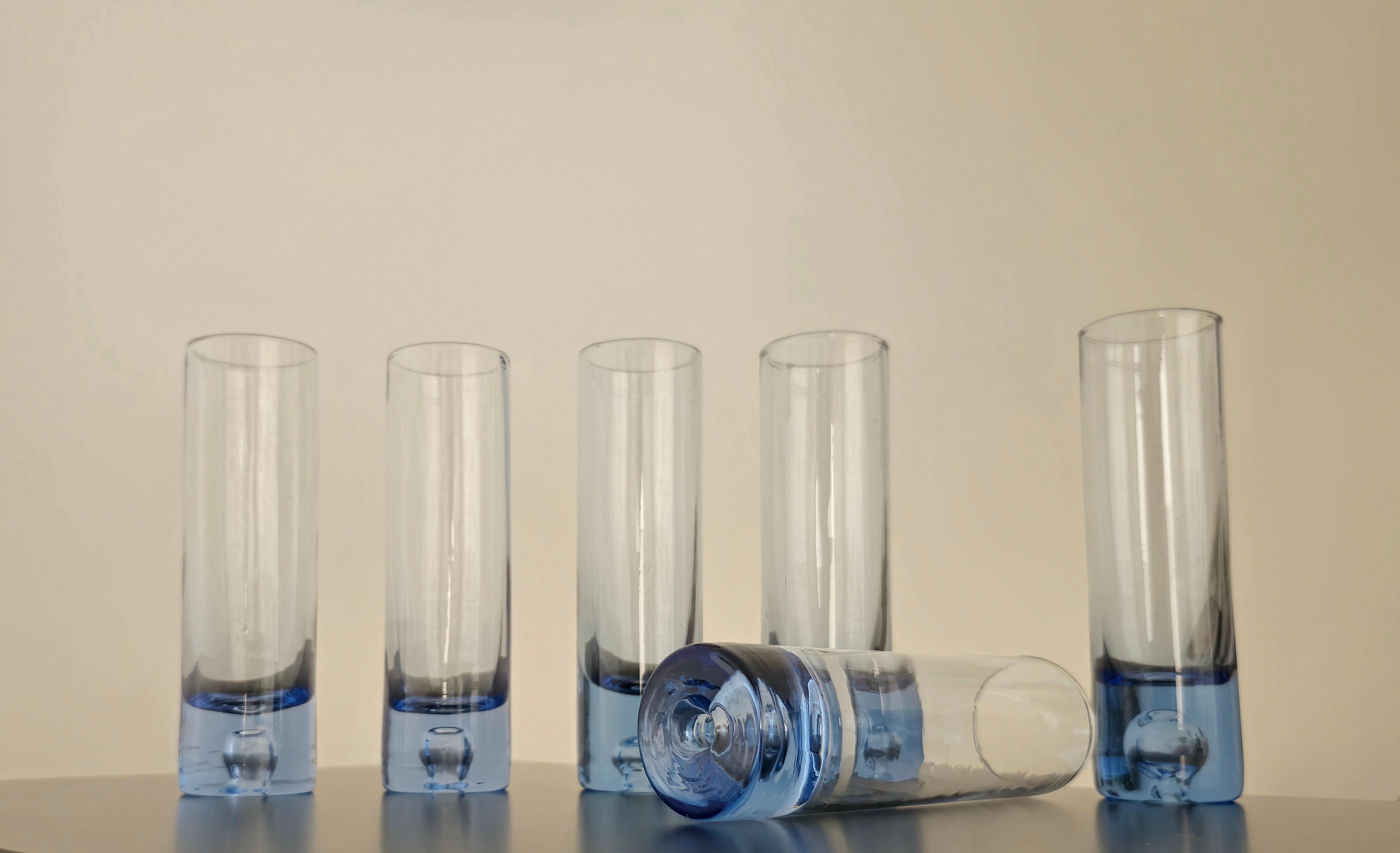 Verre Ensemble de 6 verres à liqueur vintage du milieu du siècle dernier, design italien des années 1970 en vente