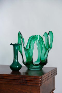 Grand vase artistique vert acqua vintage du milieu du siècle dernier, Europe, 1970