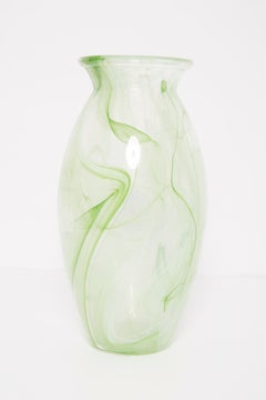 Grand vase vintage vert et blanc du milieu du siècle dernier, Italie, années 1960