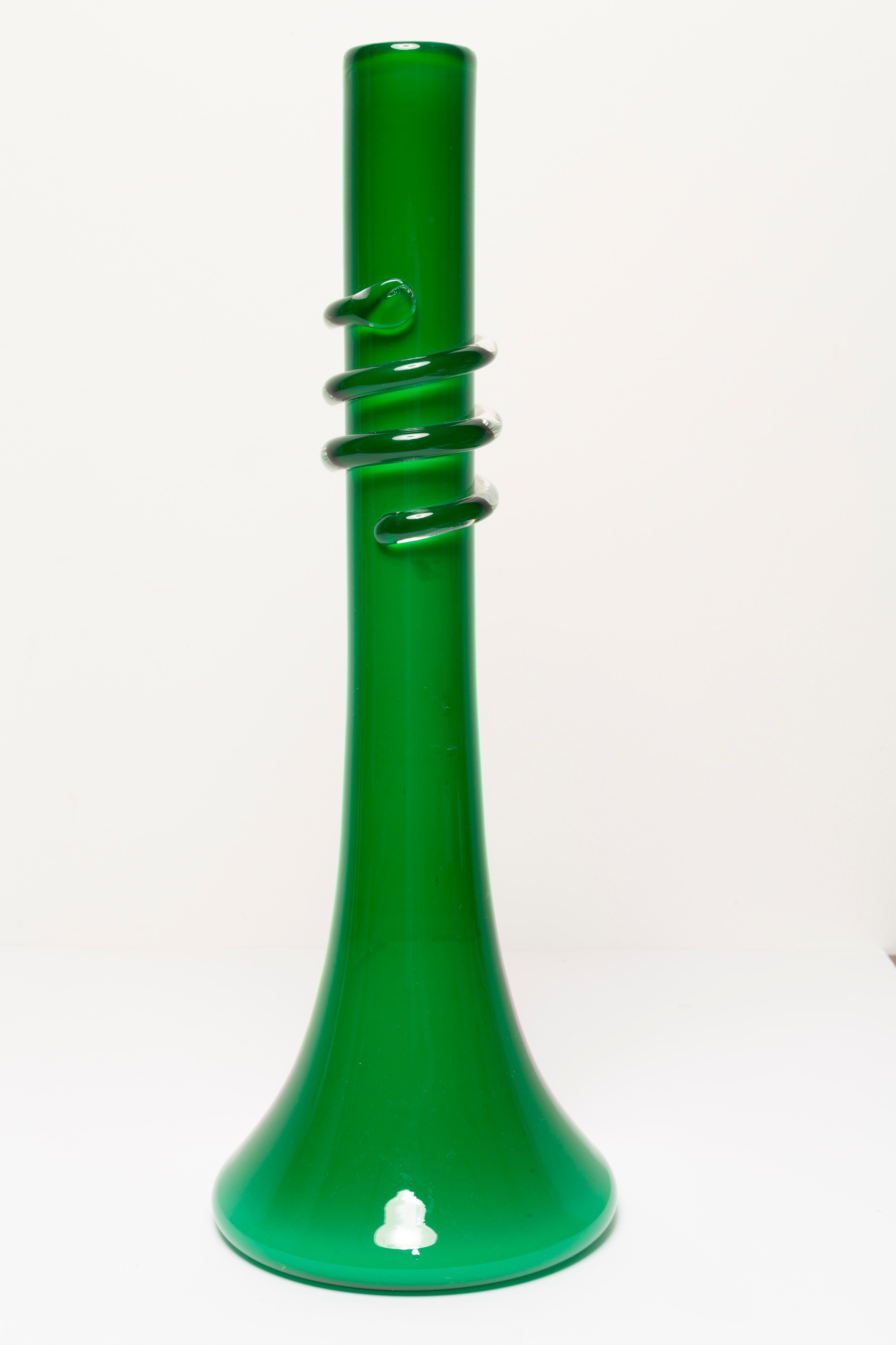 20th Century Midcentury Vintage Green Artistic Decorative Vase, Europe, 1960s For Sale