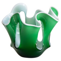 Mid Century Vintage Green Artistic Glass Vase, Europe, 1970s