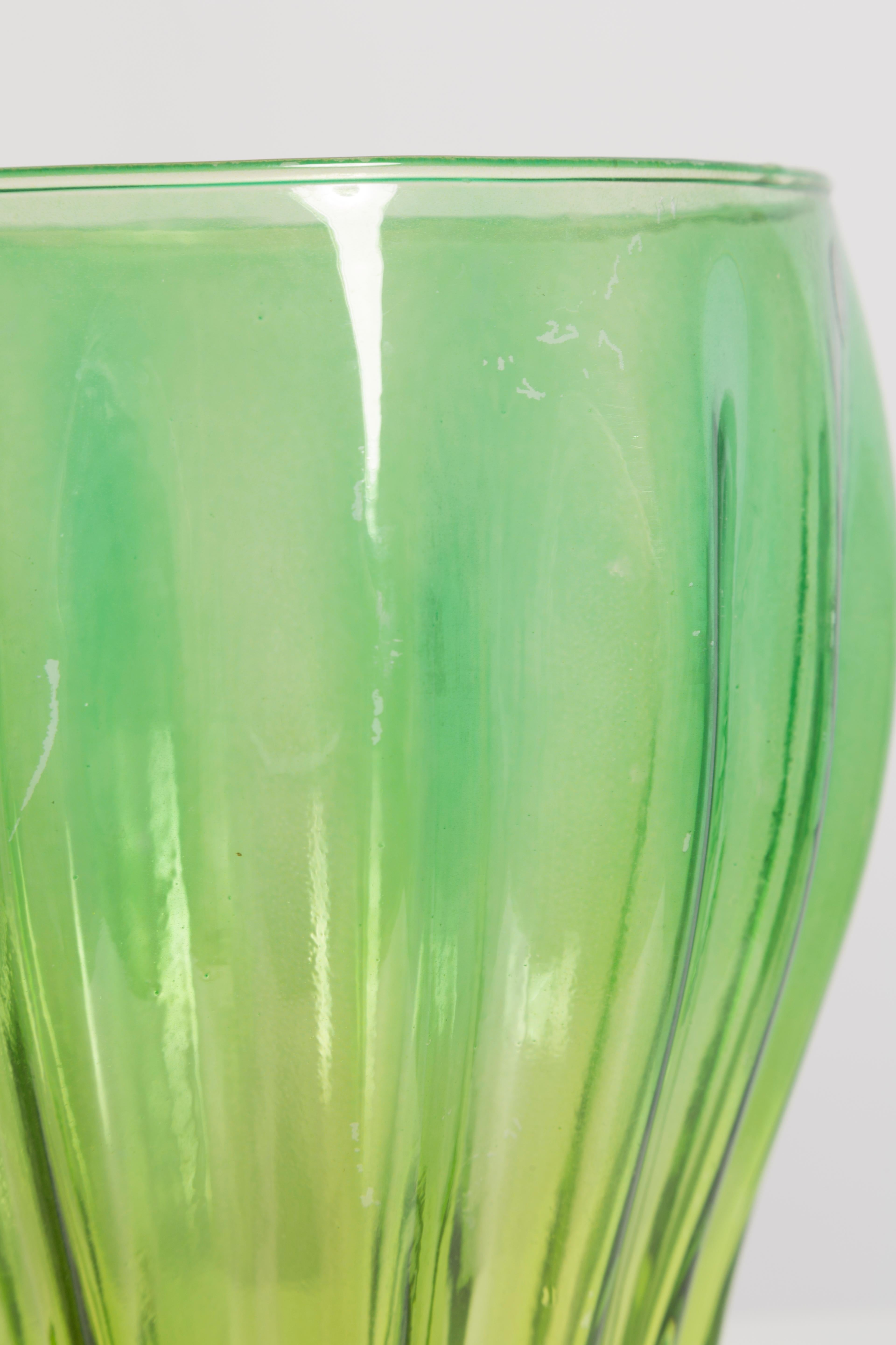 Mid-Century Modern Mid Century Vintage Green Big Glass Vase, Italy, 2000s