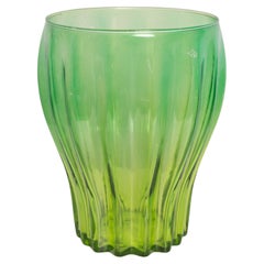 Mid Century Vintage Green Big Glass Vase, Italy, 2000s
