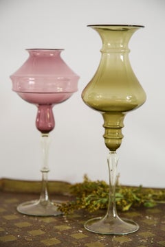 Vaso decorativo in vetro verde vintage di metà secolo, Europa, anni '60