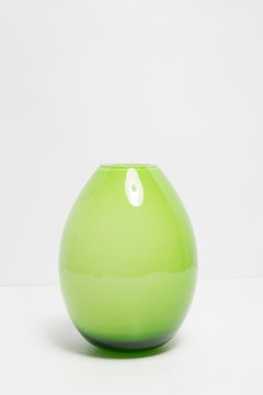 Mid Century Vintage Green Decorative Glass Vase, Europe, 1960s