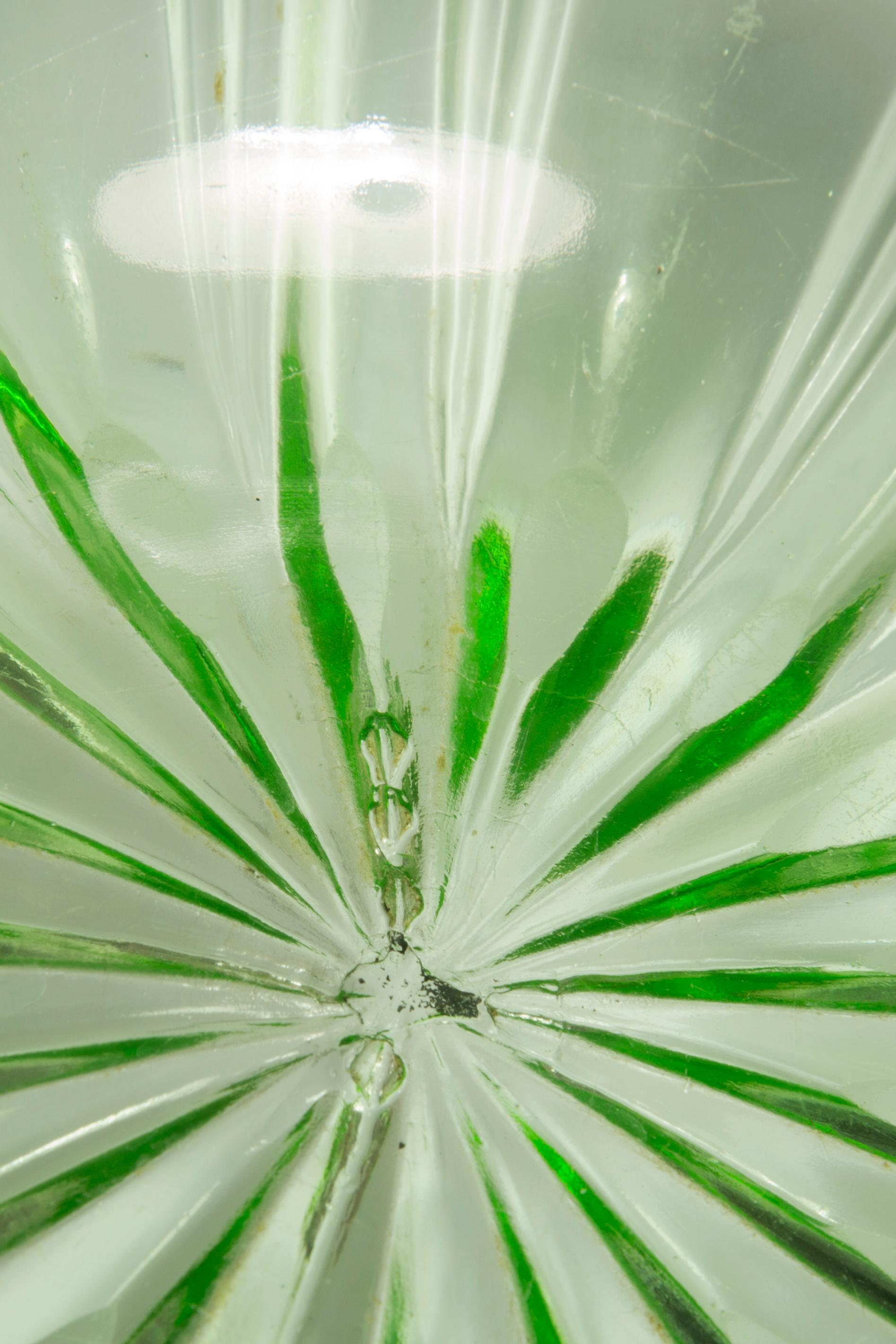Grüner Blumen-Deko-Glasteller aus der Mitte des Jahrhunderts, Italien, 1960er Jahre im Angebot 6