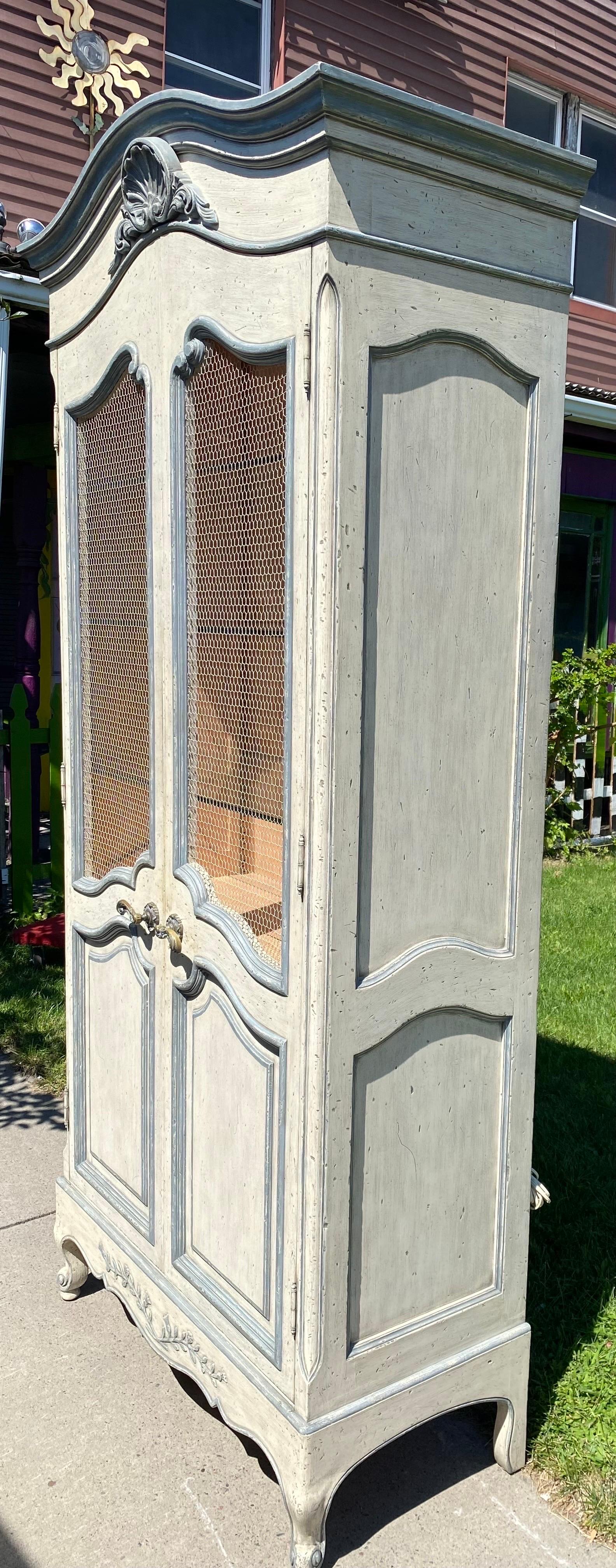 Mid-20th Century Mid century Vintage gustavian and Style two door armoire after drexel For Sale