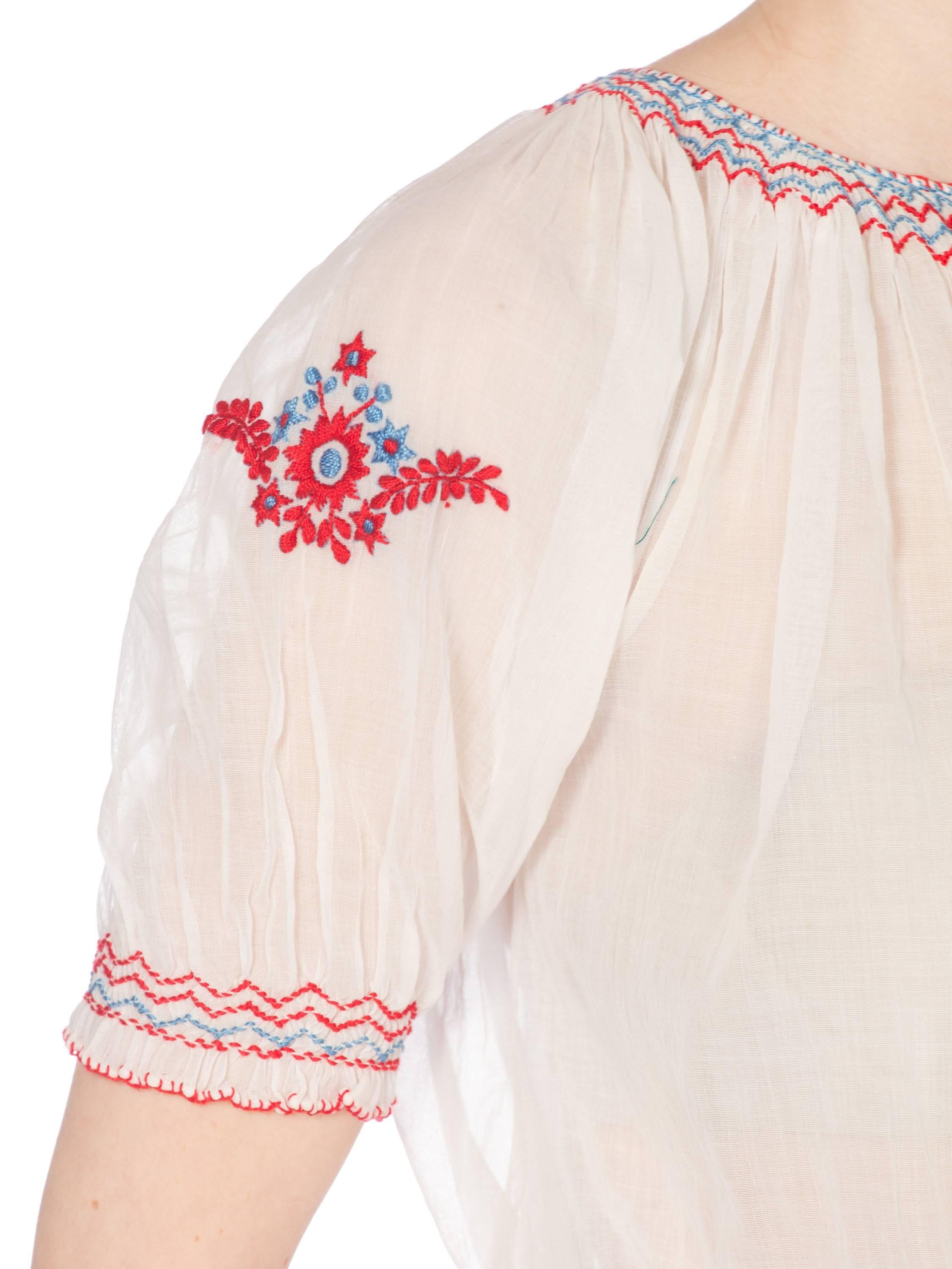 Mid-Century Vintage Hand Embroidered Hungarian Boho Top 5