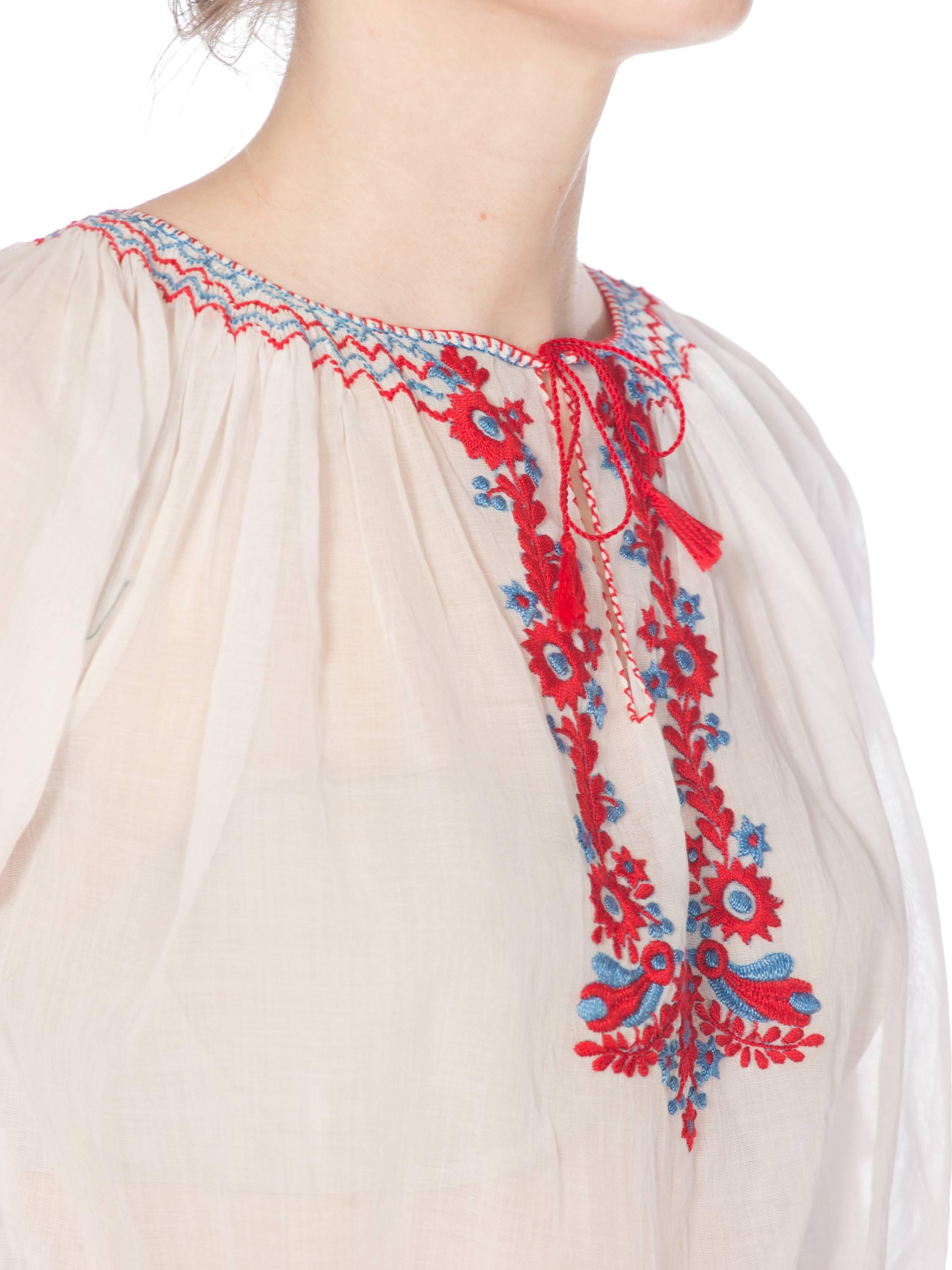 Mid-Century Vintage Hand Embroidered Hungarian Boho Top 6
