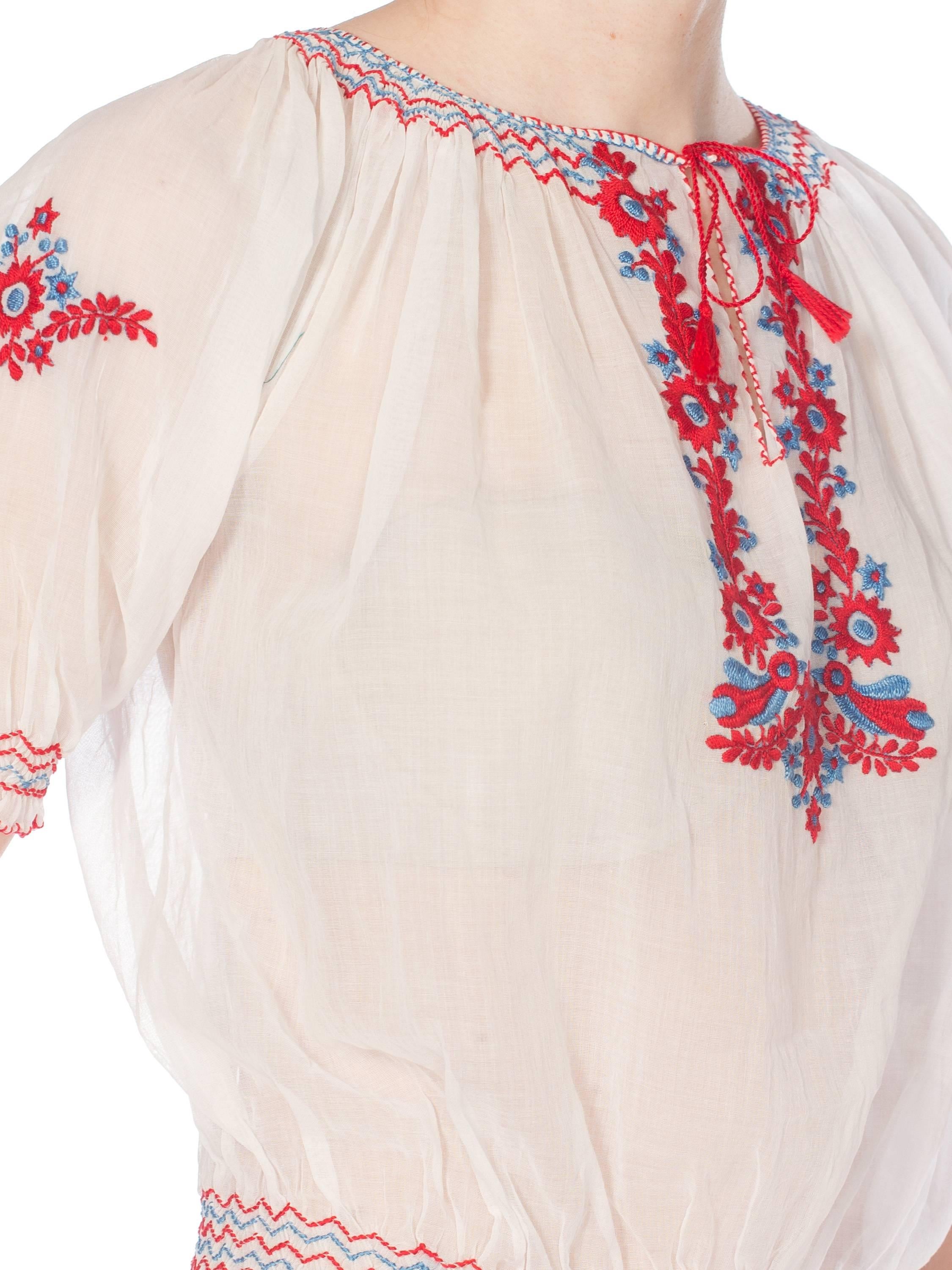 Mid-Century Vintage Hand Embroidered Hungarian Boho Top 7