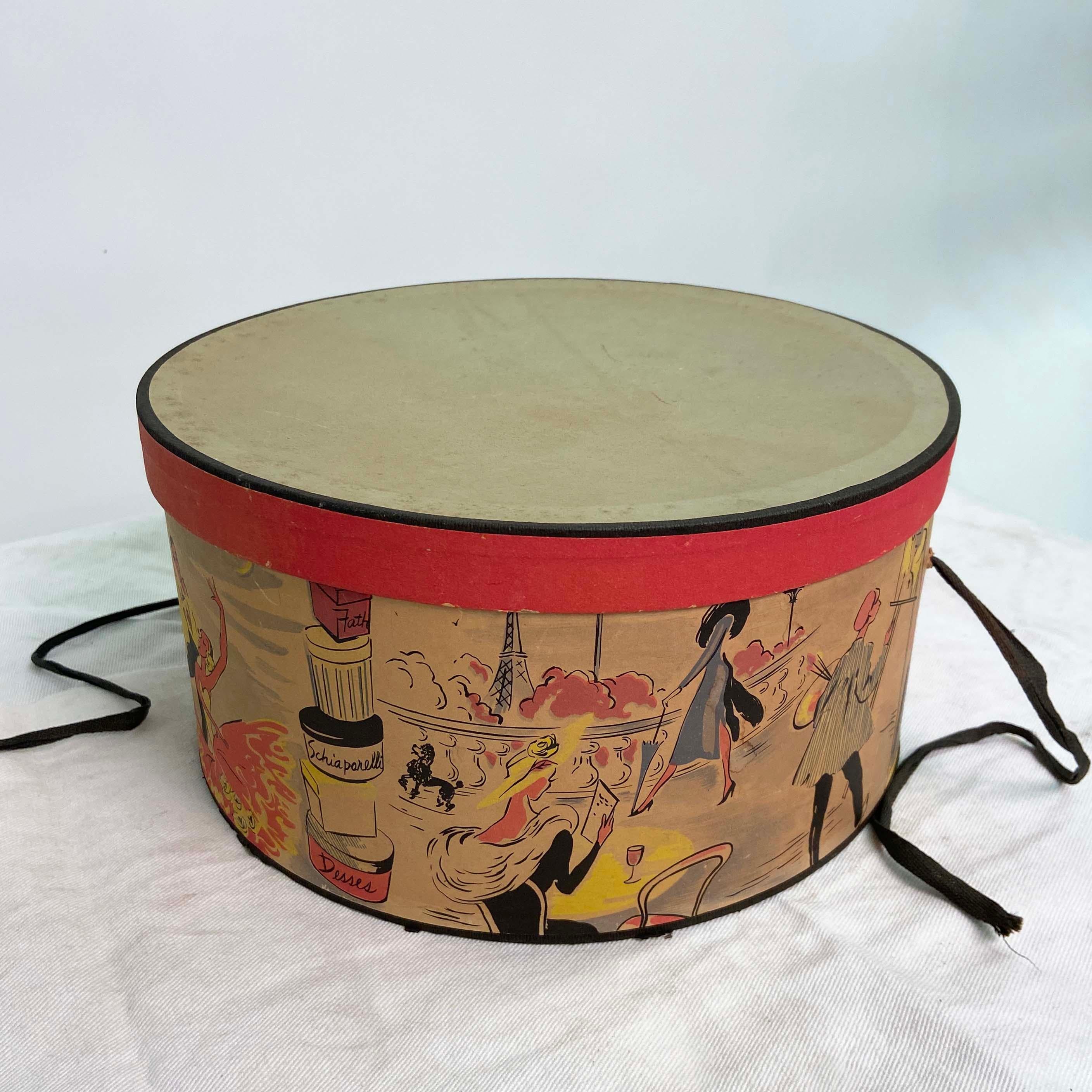 Mid-Century Vintage Hat Box  In Good Condition For Sale In Wilton, CT