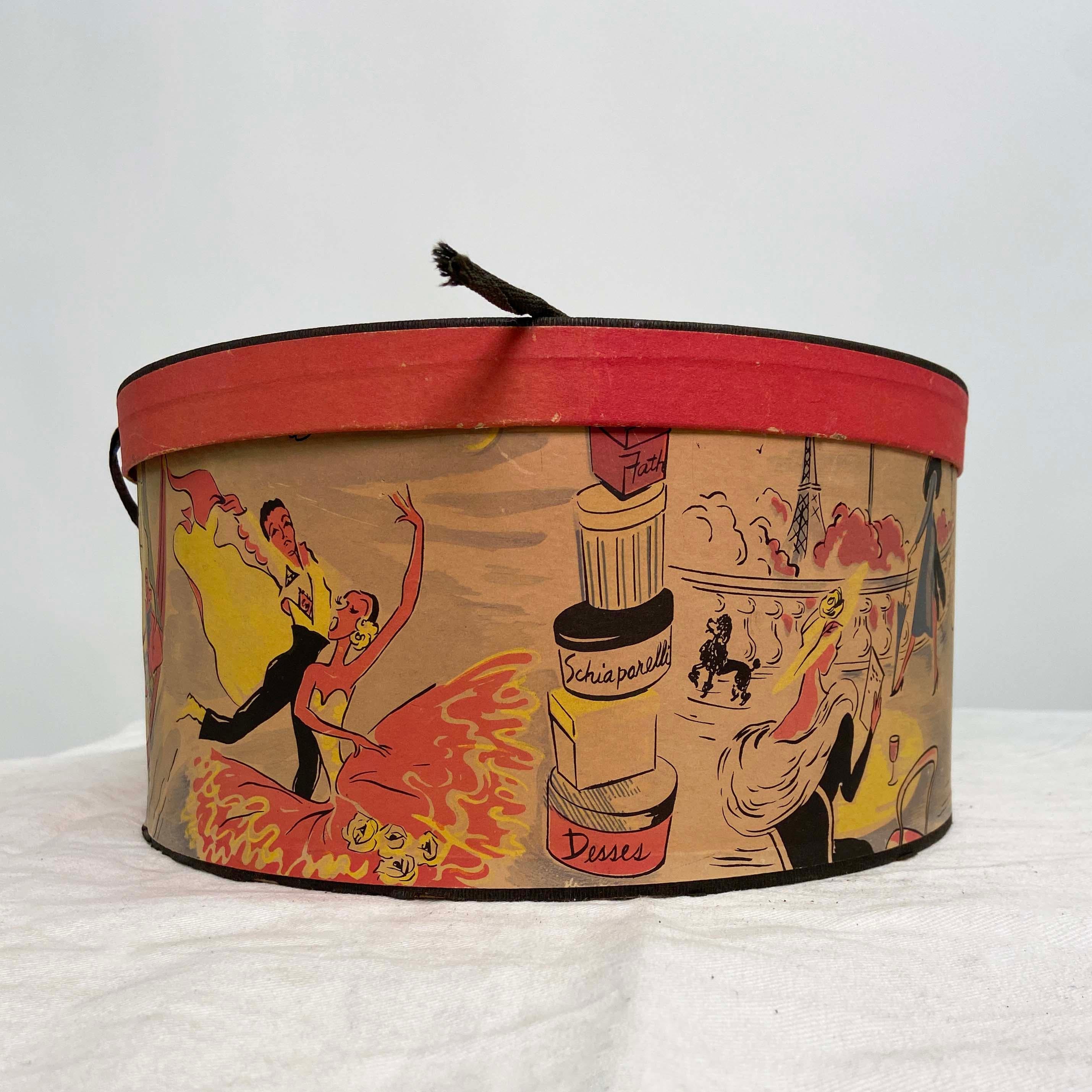 Milieu du XXe siècle Boîte à chapeaux vintage du milieu du siècle  en vente