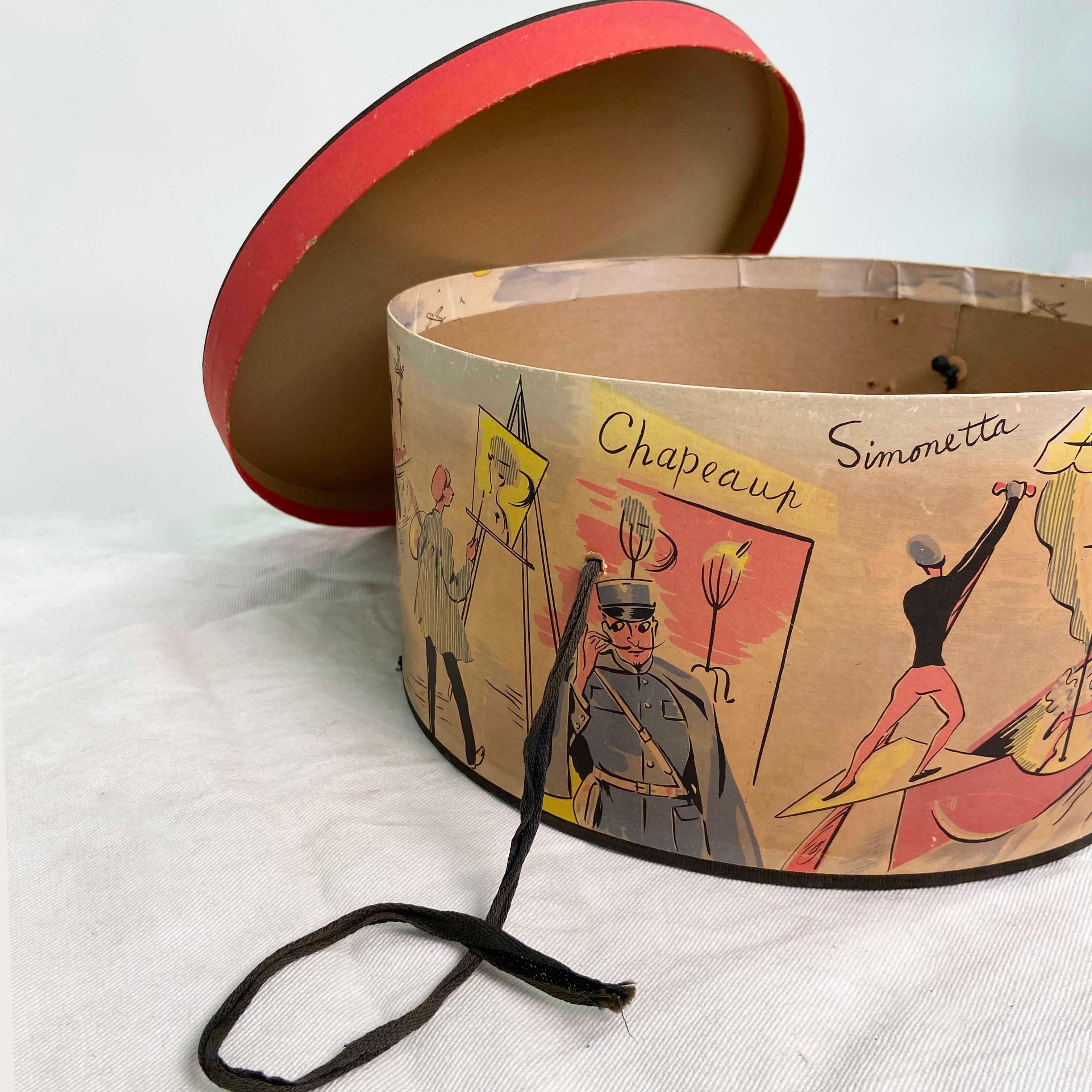 Vintage-Hutschachtel aus der Jahrhundertmitte  im Zustand „Gut“ im Angebot in Wilton, CT