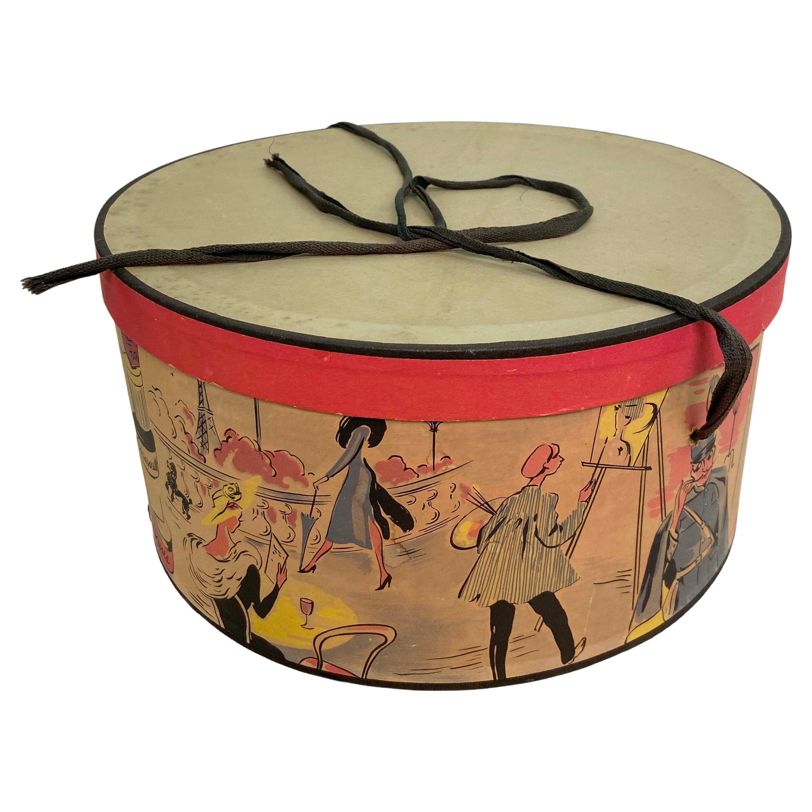 Mid-Century Vintage Hat Box  For Sale