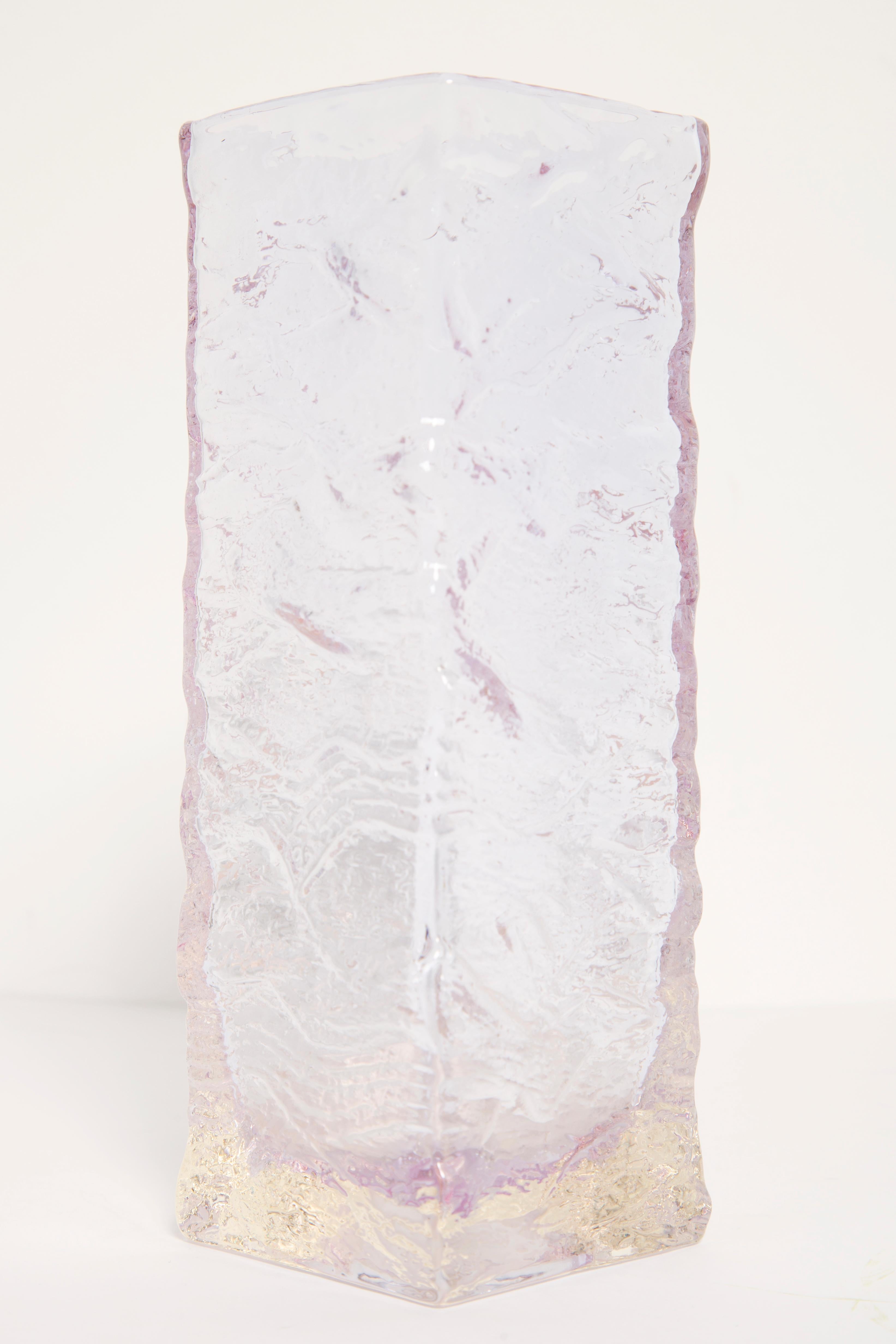 Mid-Century Modern Mid Century Vintage Ice Transparent Vase, Italy, 1960s For Sale