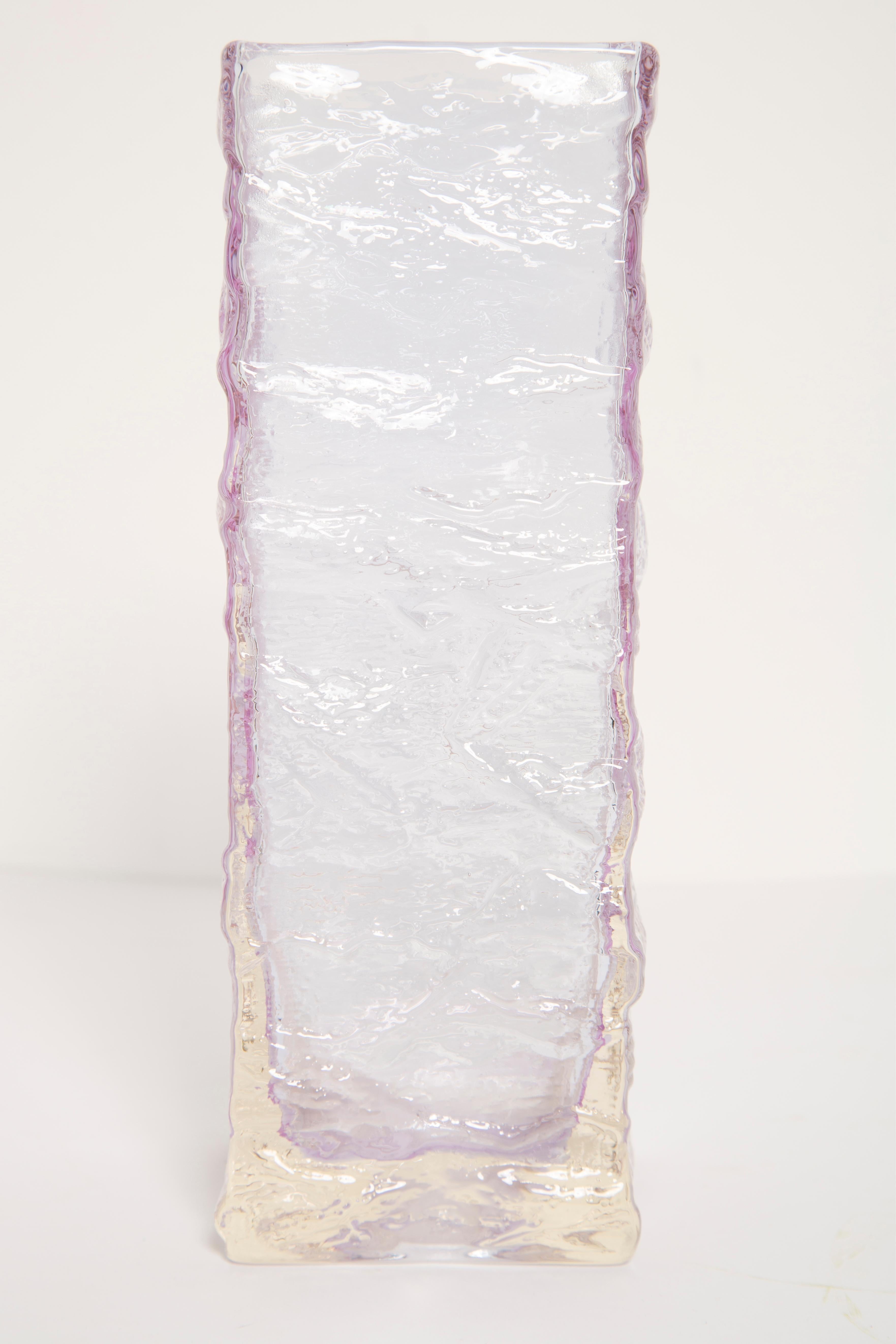 20th Century Mid Century Vintage Ice Transparent Vase, Italy, 1960s For Sale