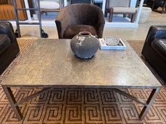 Mid- Century Vintage Industrial Zinc Metal Coffee Table