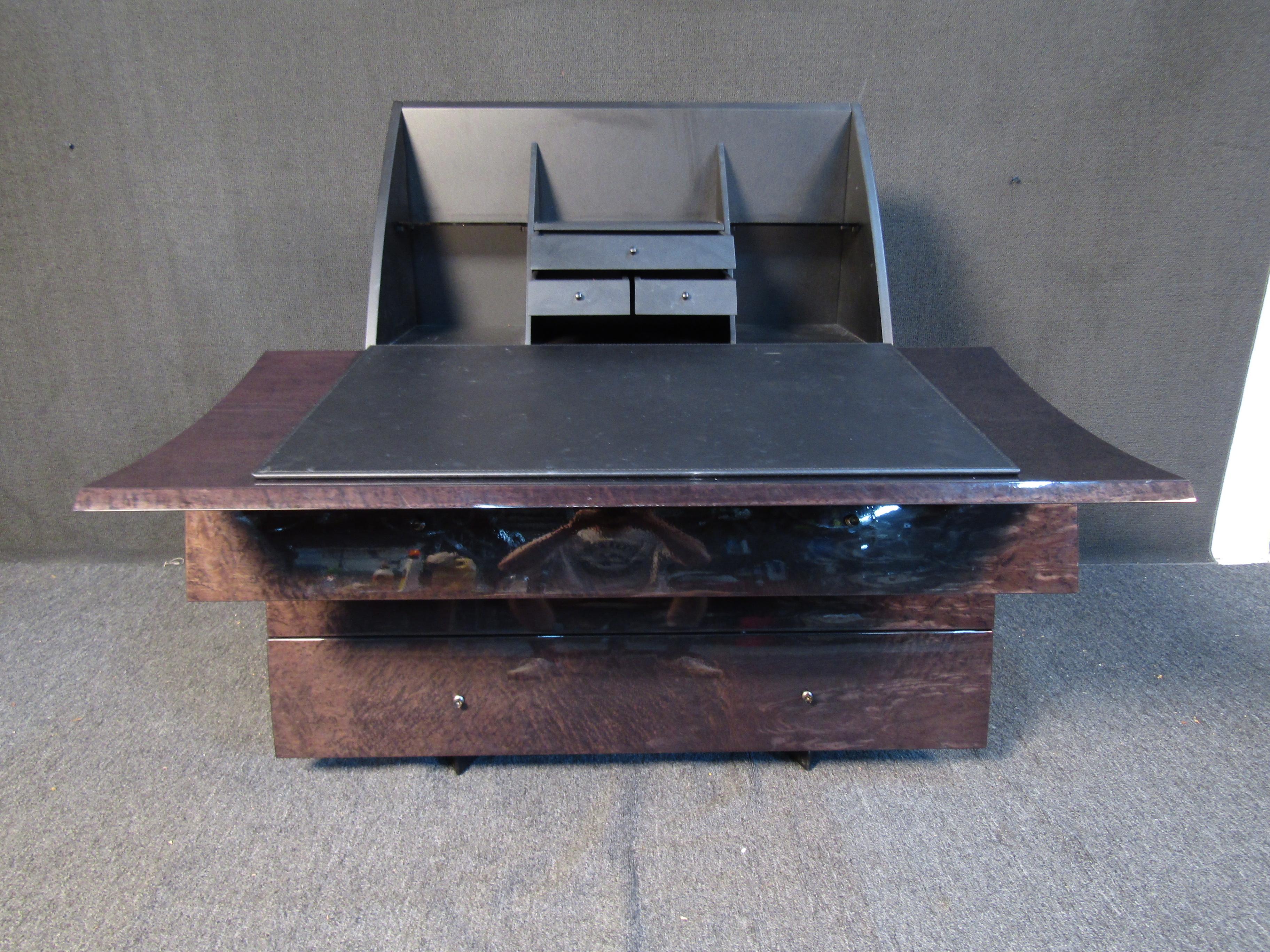 Mid-Century Modern Mid-Century Vintage Inlaid Secretary Desk For Sale