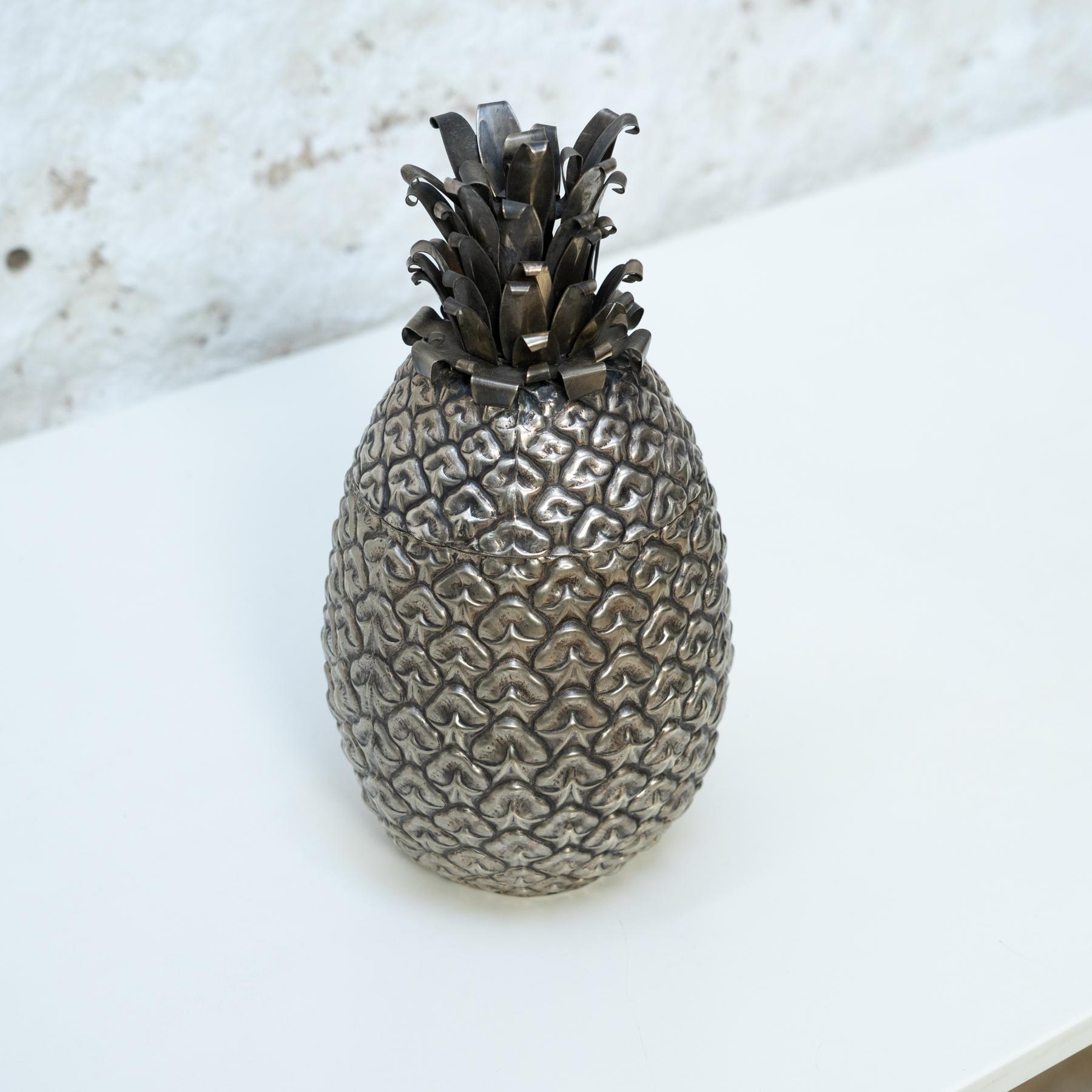 Mid-Century Modern Mid-century Vintage Italian Alpaca Pineapple Ice Bucket, circa 1960 For Sale