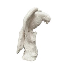 Mid-Century Vintage Italian Blanc De Chine Style Porcelain Parrot