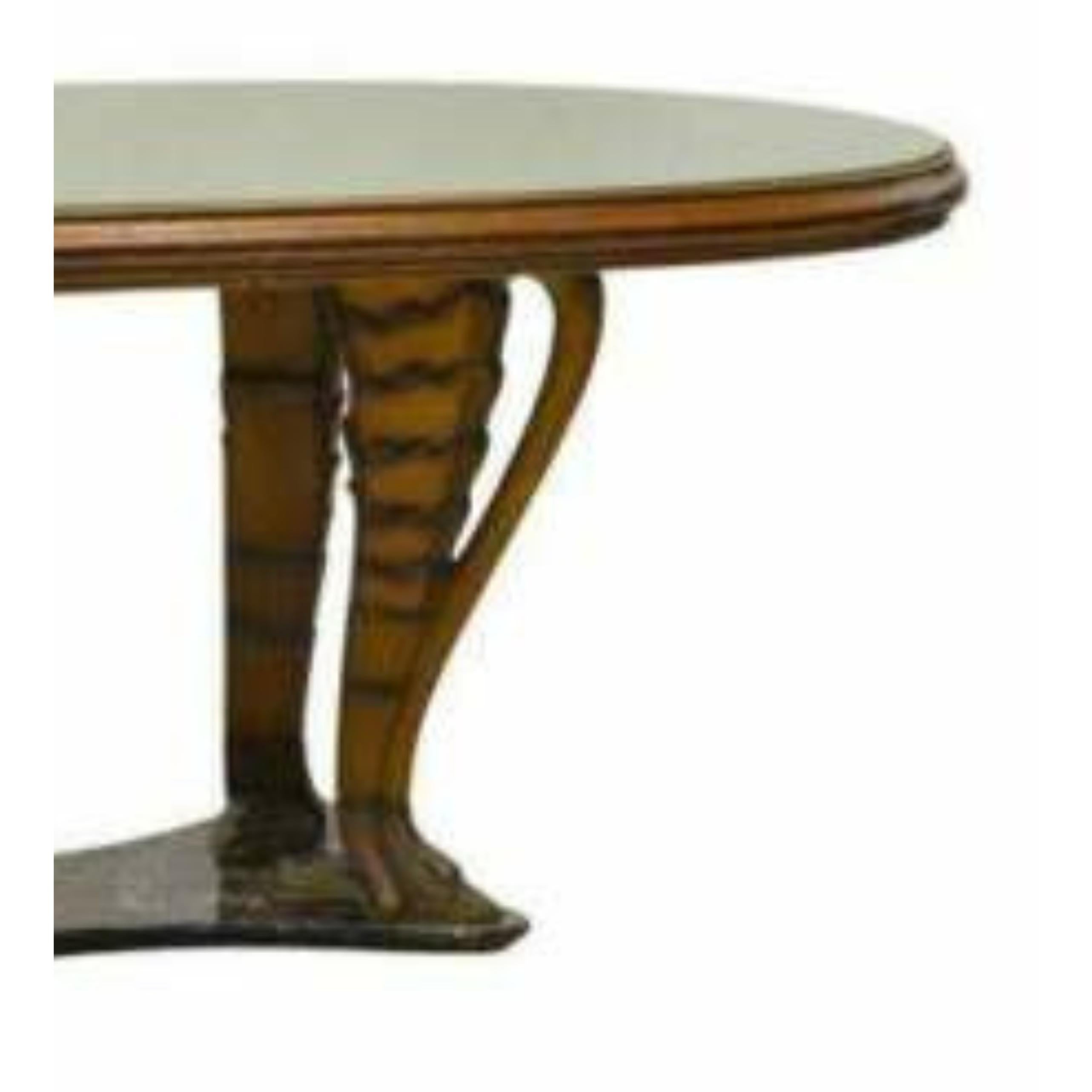 20th Century Mid Century Vintage, Italian  Modern Glass Top, Vittorio Dassi Dining Table11 For Sale