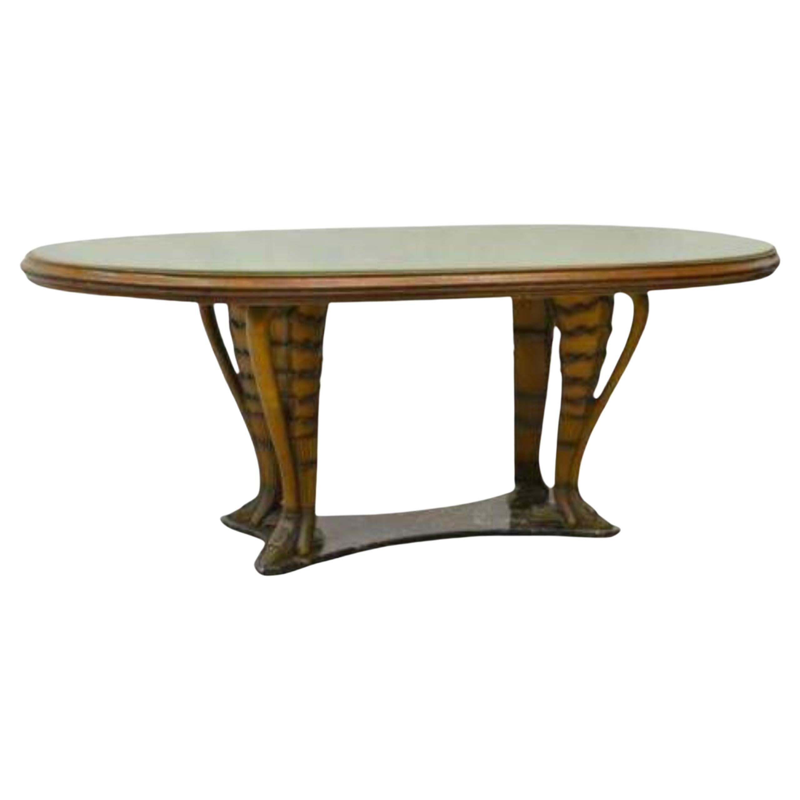 Mid Century Vintage, Italian  Modern Glass Top, Vittorio Dassi Dining Table11 For Sale