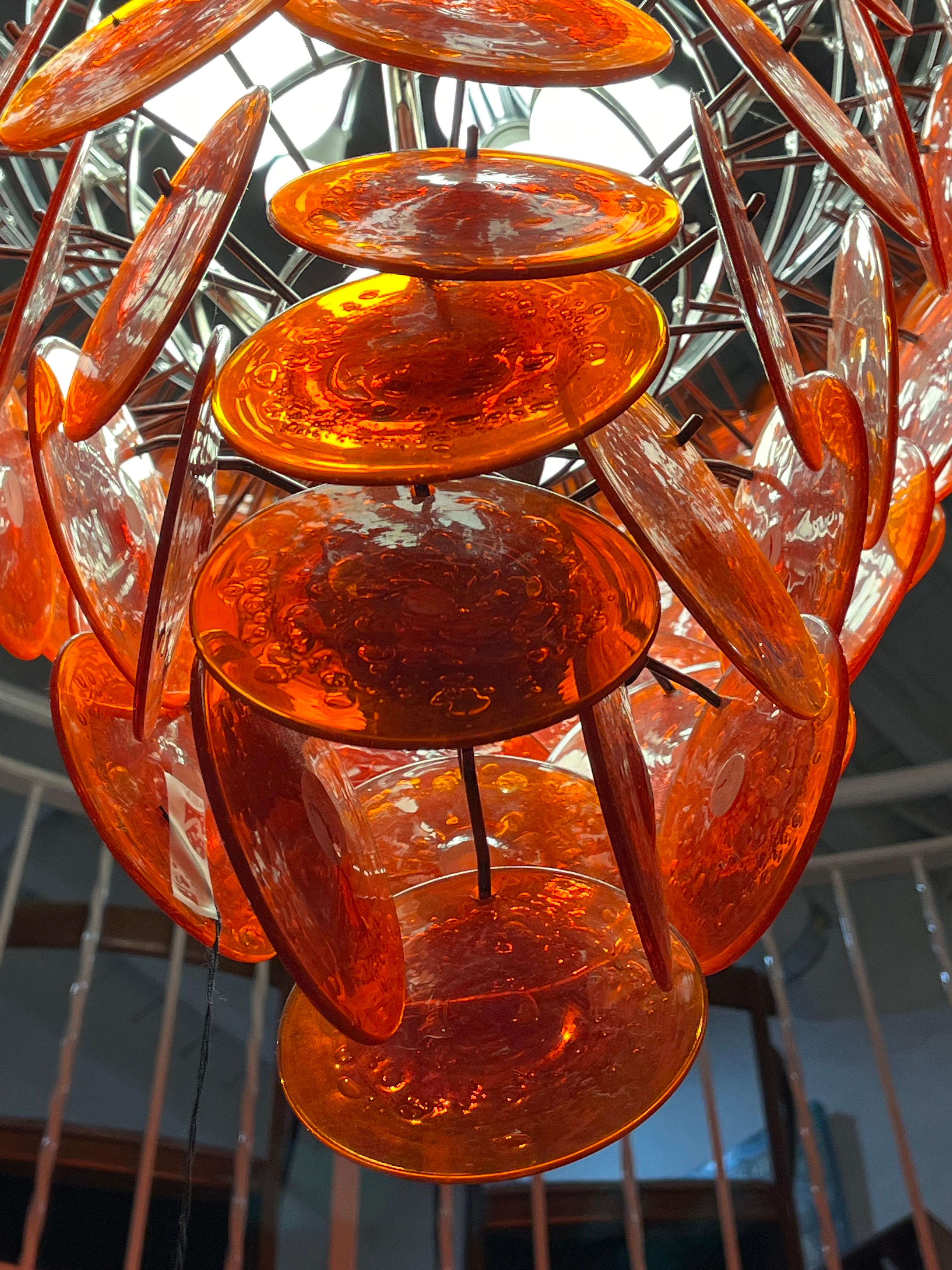 Mid-Century Modern Mid Century vintage Italian Murano Glass Chandelier For Sale