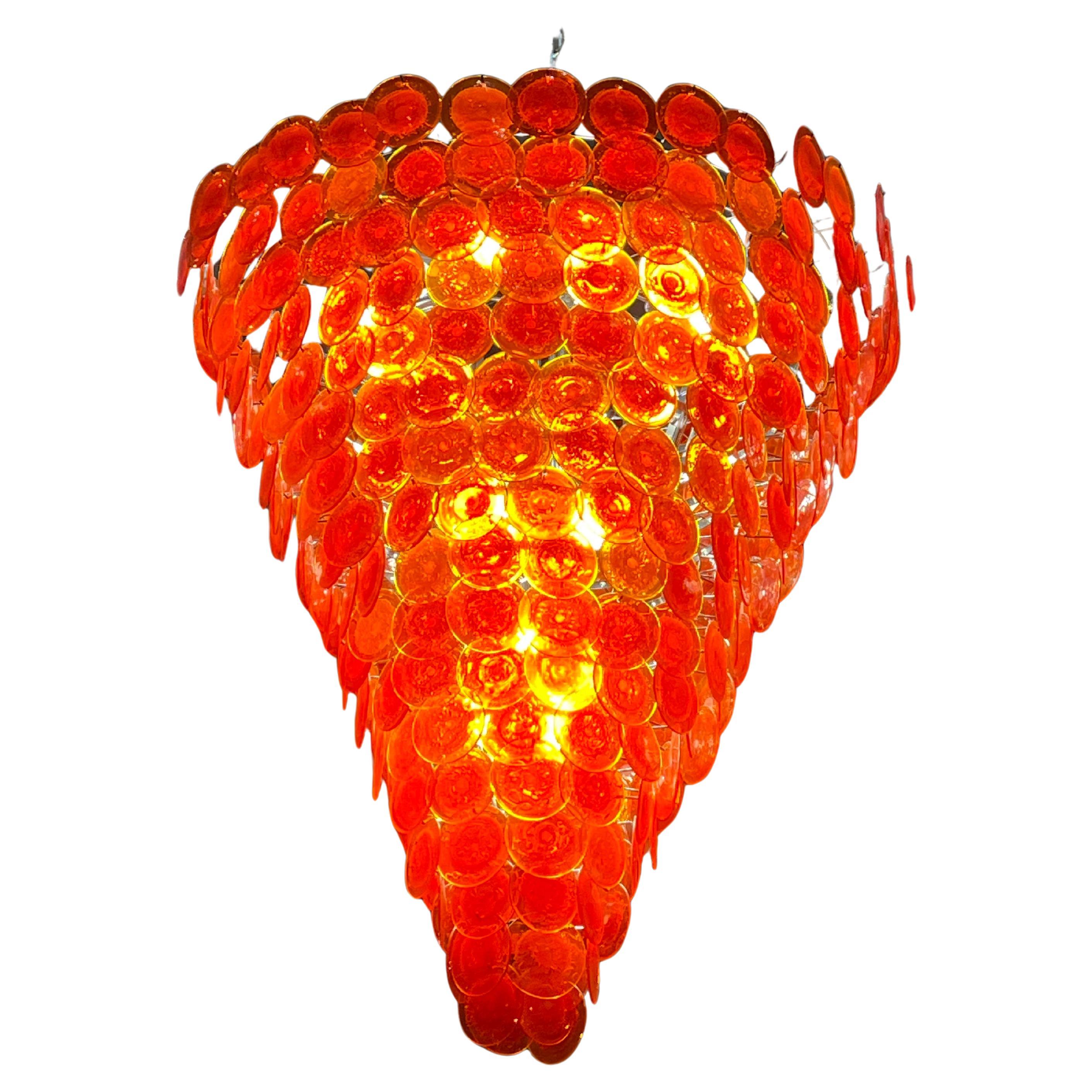 Mid Century vintage Italian Murano Glass Chandelier For Sale