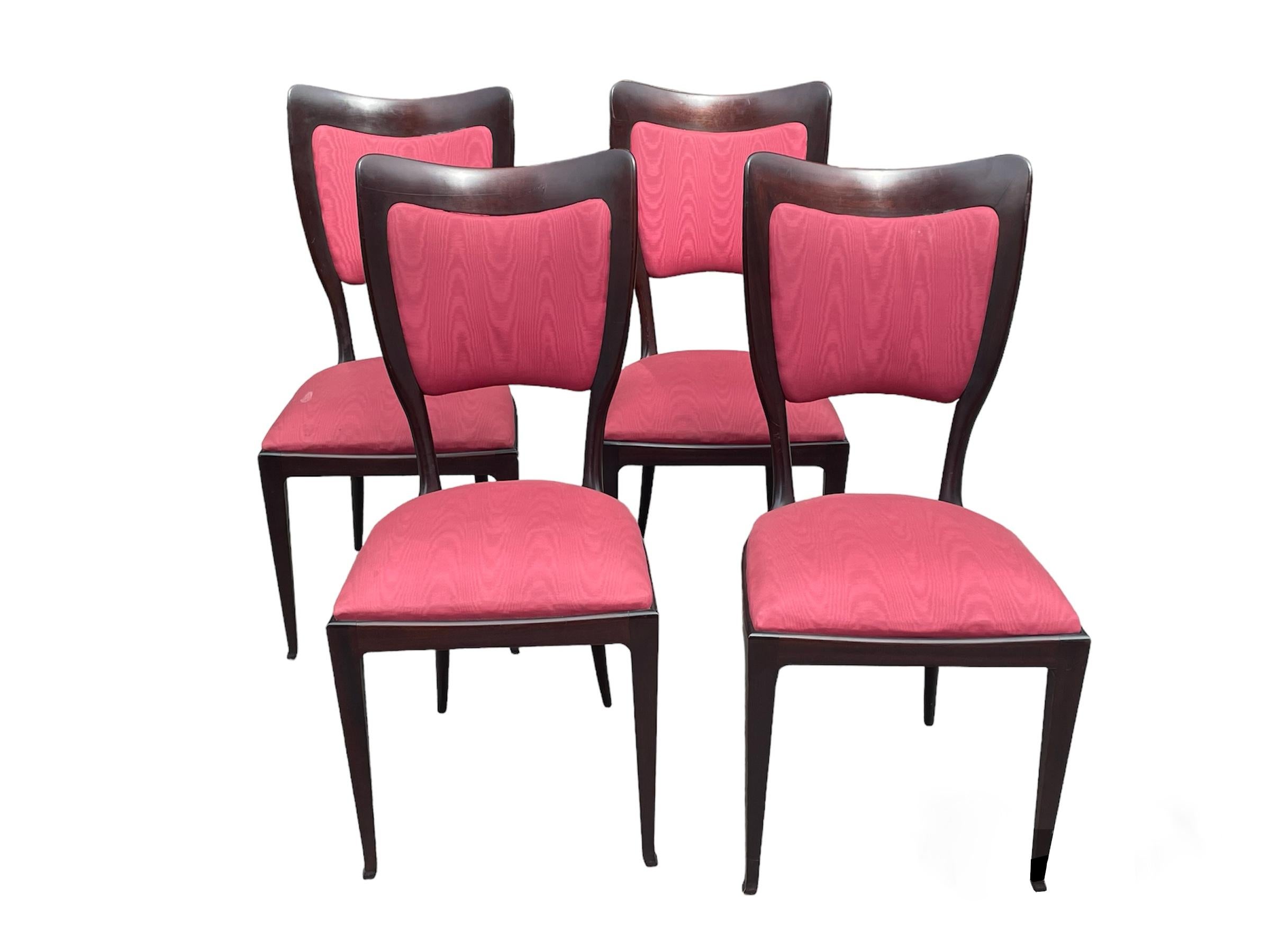 Mid-Century Modern Mid Century Vintage Italian Paolo Buffa Rosewood Dining Table Set Chairs 1950s en vente